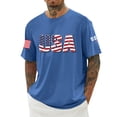 thumbnail image 1 of Puliio Usa 250Th Anniversary T-Shirts For Men Fasion Printed Short Sleeve Tee Celebrate 250Th Anniversary Of America Patriotic Veteran T Shirt（Blue,S), 1 of 4