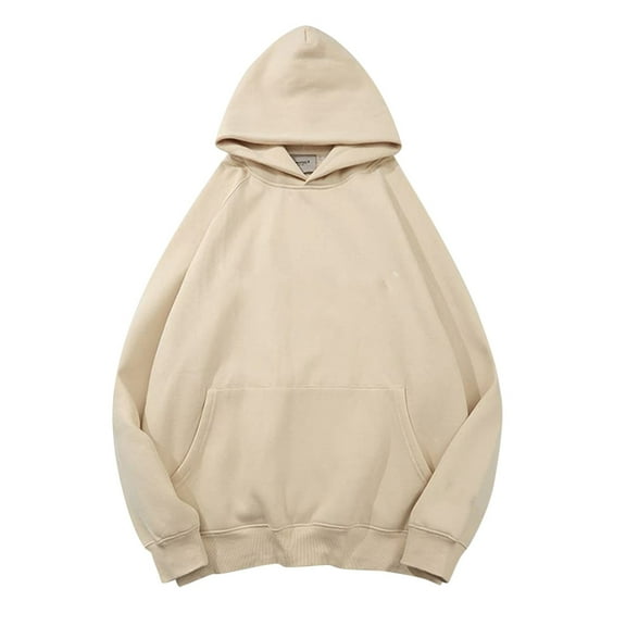 Puliio Women Hoodied Solid Basic Loose Hoodie Sweatshirt Long Sleeve Pocket Drop Shoulder Minimalist Versatile Pullovers Top For Womens