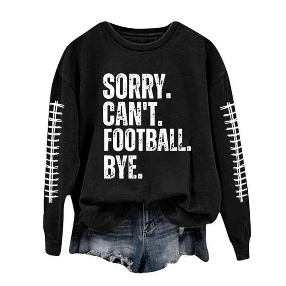 Puliio Women Hoodies Casual Lightweight Crewneck Sweatshirts Hoody Long Sleeve Rugby Graphic Printed Pullover Sweatshirts Blouse Top For Womens