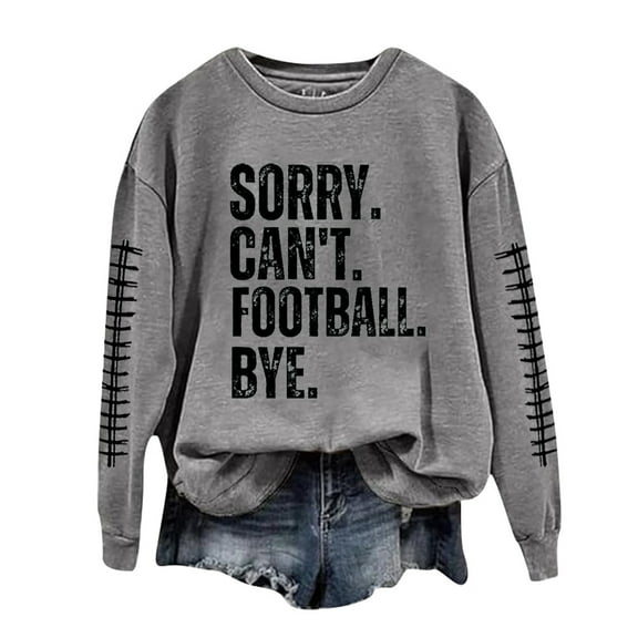 Puliio Women Hoodies Casual Lightweight Crewneck Sweatshirts Hoody Long Sleeve Rugby Graphic Printed Pullover Sweatshirts Blouse Top For Womens