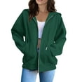 thumbnail image 1 of Puliio Women Hoodies Fashion Solid Loose Hooded Zipper Hoodie Long Sleeve Fasion Versatile Relaxed Styles Sweatshirts Jackets With Pockets, 1 of 5