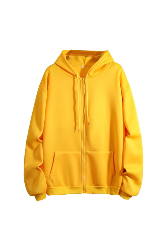 Women Hoodies Winter Warm Fashion Long Sleeve Solid Color Hooded Zipper Pullover With Pocket Loose Casual Drawstring Sweatershirt Coat