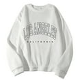thumbnail image 1 of Puliio Women Hoodless Sweatshirts Letter Graphic Print Round Neck Long Sleeve Sweatshirt Tops Unisex Casual Comfortable Pullover Outdoor No Hood Sweatshirt Jacket For Womens Mens, 1 of 5