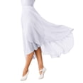 thumbnail image 1 of Puliio Women Midi Asymmetrical Skirt Chiffon High Low Hem Elastic Waist Dance Party Flared Skirt, 1 of 4