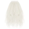 thumbnail image 1 of Puliio Women Midi Tulle Skirt Gold Star Sequin Irregular Hem Elastic Waist Party Flared Skirt, 1 of 2