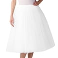 thumbnail image 1 of Puliio Women Midi Tutu Skirt Multi Layer Tulle Elastic Waist Wedding Party A-Line Skirt, 1 of 2