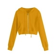 thumbnail image 1 of Puliio Women Oversized Hoodies Casual Solid Long Sleeve Zipper Pocket Shirt Hooded Ladies Minimalist Fashionable And Versatile Drawstring Sweatshirt Tops, 1 of 2