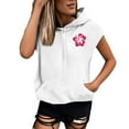 thumbnail image 1 of Puliio Women Plus Size Tank Tops Cute Flower Printed Short Sleeve Hooded Sweatshirt Loose Fashion Outdoor Leisure Blouse Camisole Tops, 1 of 4