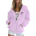 thumbnail image 1 of Puliio Women’S Hoodies Casual Heart Printed Zip Up Hooded Sweatshirt With Pockets Long Sleeve Everyday Wear Winter Hoody Pullover Tops, 1 of 3