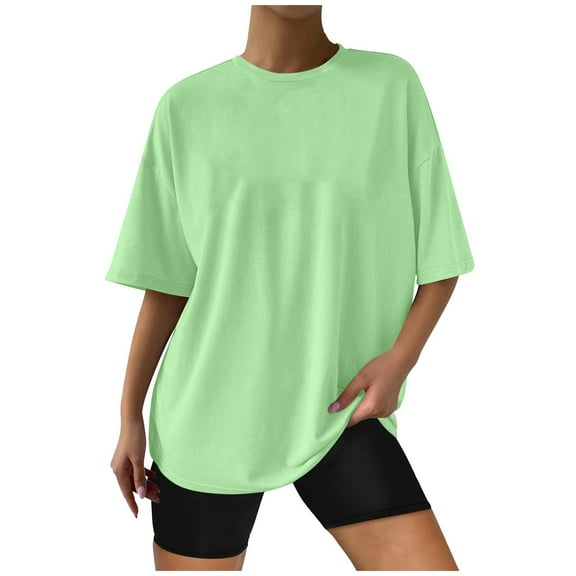 Puliio WomenโS T-Shirts Casual Round Neck Letter Printed T Shirt Soft Summer Short Sleeve Top Regular Fit Tees For Women