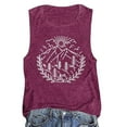 thumbnail image 1 of Puliio Women'S Tank Tops Modern Summer Round Neck Mountain Print Top Fashionable Simple Loose Short Sleeved Vest Suspender, 1 of 2