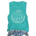 thumbnail image 1 of Puliio Women'S Tank Tops Modern Summer Round Neck Mountain Print Top Fashionable Simple Loose Short Sleeved Vest Suspender, 1 of 2