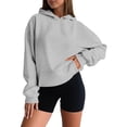 thumbnail image 1 of Puliio Women's Casual Hoodie Solid Color Soft Comfortable Basic Pullover Sweatshirt All Season Everyday Wear Long Sleeve Sweatshirt Jackets, 1 of 6