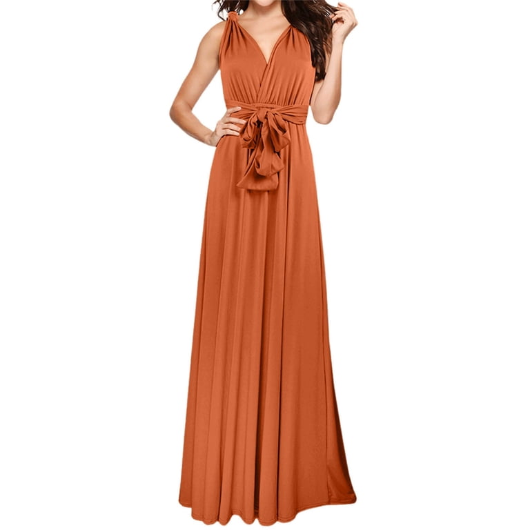 Puliio Women's Dresses Elegant Long V Neck Sleeveless Solid Evening Dress Convertible Wrap Way Bridesmaid Gown Wedding Guest Party Casual Wear Dresses - Walmart.com Puliio Women's Dresses Elegant Long V Neck Sleeveless Solid Evening Dress Convertible Wrap Way Bridesmaid Gown Wedding Guest Party Casual Wear Dresses - Walmart.com