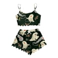 thumbnail image 1 of Puliio Women's Halloween Pajamas Sets 2 Piece Ghost Printed Cami Top with Shorts Loungewear Casual Pjs Sets for Women, 1 of 4