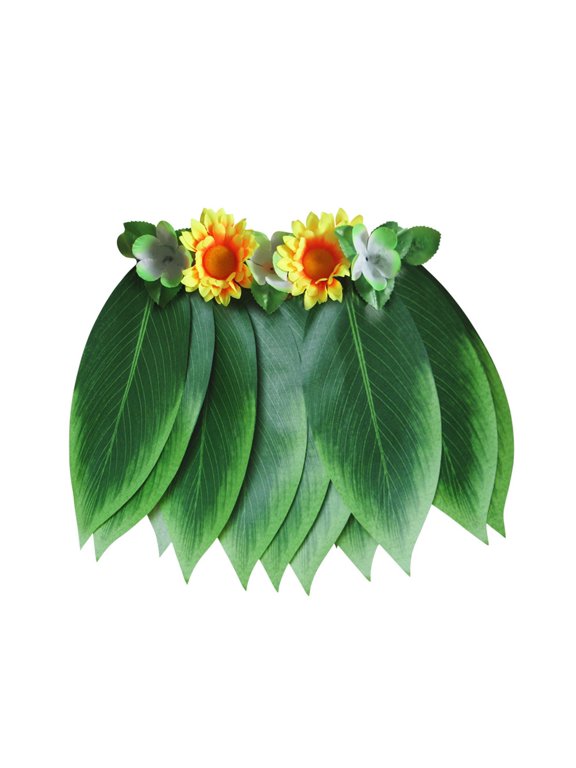 Women's Hawaiian Leaf Hula Skirt Floral Trim Luau Party Daily WearSkirts