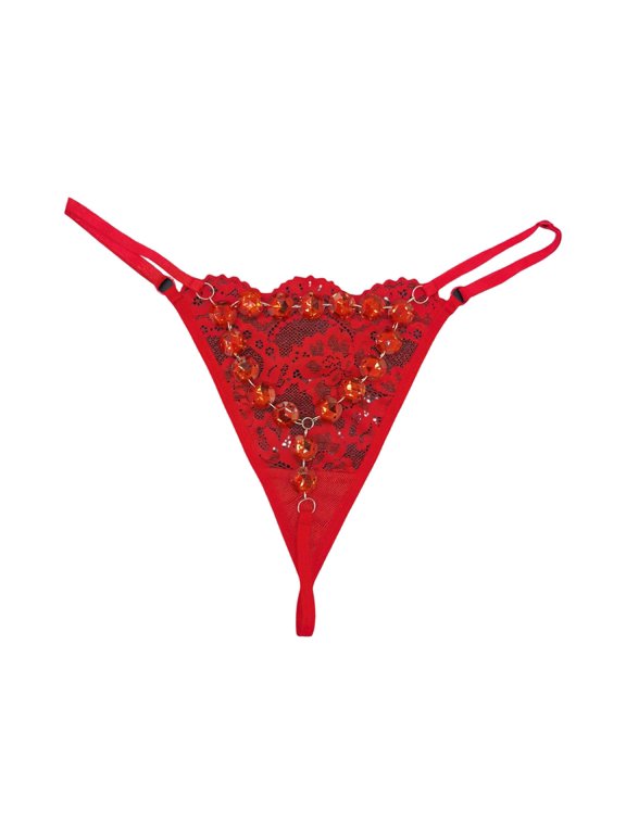 Women's Heart‑Chain Strap G‑String Thong Underwear Adjustable Lace Sexy Panties