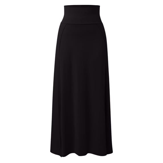 Puliio Women's High Waist Flowy Maxi Skirt Stretchy Casual Daily Wear Skirts