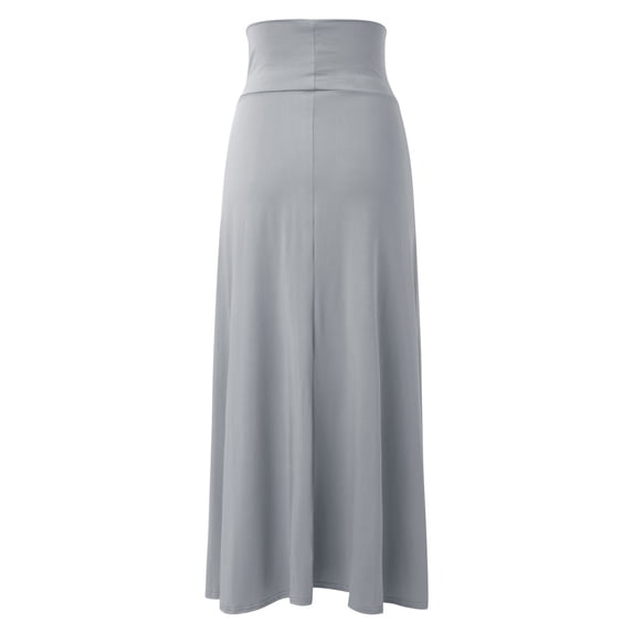 Puliio Women's High Waist Flowy Maxi Skirt Stretchy Casual Daily Wear Skirts