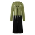 thumbnail image 1 of Puliio Women's Hooded Sweartshirts Long Sleeve Color Block Drawstring Pocket Zip Up Hoodie Lined Winter Warm Oversized Pullover Casual Loungewear Cozy Soft Outerwear Capped Tops, 1 of 3