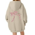 thumbnail image 1 of Puliio Women's Hoodie Bow Print Long Sleeve Casual Drawstring Hooded Sweatshirt Fall Winter Loose Comfy Trendy Pullover Tops With Pockets, 1 of 8