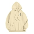 thumbnail image 1 of Puliio Women's Hoodies Fashion Front And Back Print Drawstring Hoody Sweatshirts Stylish Casual Loose Pullover Everyday Wear Sweatshirt Tops With Pocket, 1 of 5