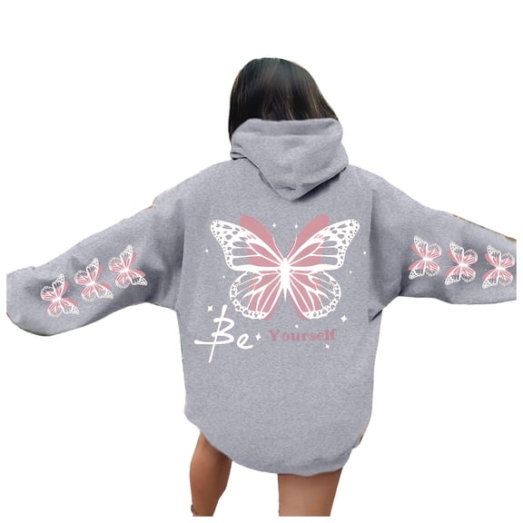 Puliio Women's Hoodies Letter Print Long Sleeved With Pockets Casual Pullover Women Men Comfortable Soft Winter Fall Everyday Wear Basic Style Hoodies Sweatshirts