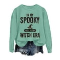 thumbnail image 1 of Puliio Women's Hoodless Sweatshirts Halloween Witch Themed Letter Printed Crew Neck Long Sleeve Lightweight Pullover Jacket Loose Leisure Thin Tunic Tops No Hood Sweatshirt For Women, 1 of 3