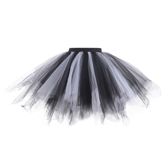 Puliio Women's Ombre Tulle Mini Skirt Elastic Waist Tutu Party Skirts