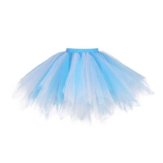 Puliio Women's Ombre Tulle Mini Skirt Elastic Waist Tutu Party Skirts