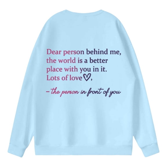 Puliio Women's Oversized Hoodies Heart Print Crewneck Long Sleeve Pullover Womens Slouchy Casual Every Wear Hoodless Sweatshirt