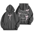 thumbnail image 1 of Puliio Women's Oversized Pullover Hoodie Bow Graphic Print Soft Long Sleeve Pocket Sweatshirt, 1 of 7