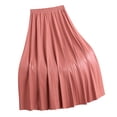 thumbnail image 1 of Puliio Women's PU Leather Pleated Midi Skirt Elastic Waist Casual Office Skirts, 1 of 3