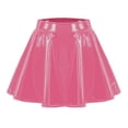 thumbnail image 1 of Puliio Women's Patent Leather Pleated Mini Skirt High Waist A-Line Night Out Party Skirts, 1 of 4