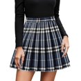 thumbnail image 1 of Puliio Women's Plaid Pleated Mini Skirt High Waist A-Line Preppy Casual Skirts, 1 of 4