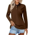 thumbnail image 1 of Puliio Women's Plus Size Polo Shirts Casual Button Up Long Sleeve Shirt Blouse Women Relaxed Fit Versatile Style Everyday Wear Pullover Tops, 1 of 3