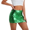 thumbnail image 1 of Puliio Women's Sequin Bodycon Mini Skirt High Waist Night Club Party Skirts **两段拆分**, 1 of 8
