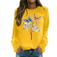 thumbnail image 1 of Puliio Women's Sweatshirts Colorful Butterfly Print Round Neck Raglan Casual Pullover Sweatshirt Long Sleeve Loose Fit Comfy Sweater Tops, 1 of 5