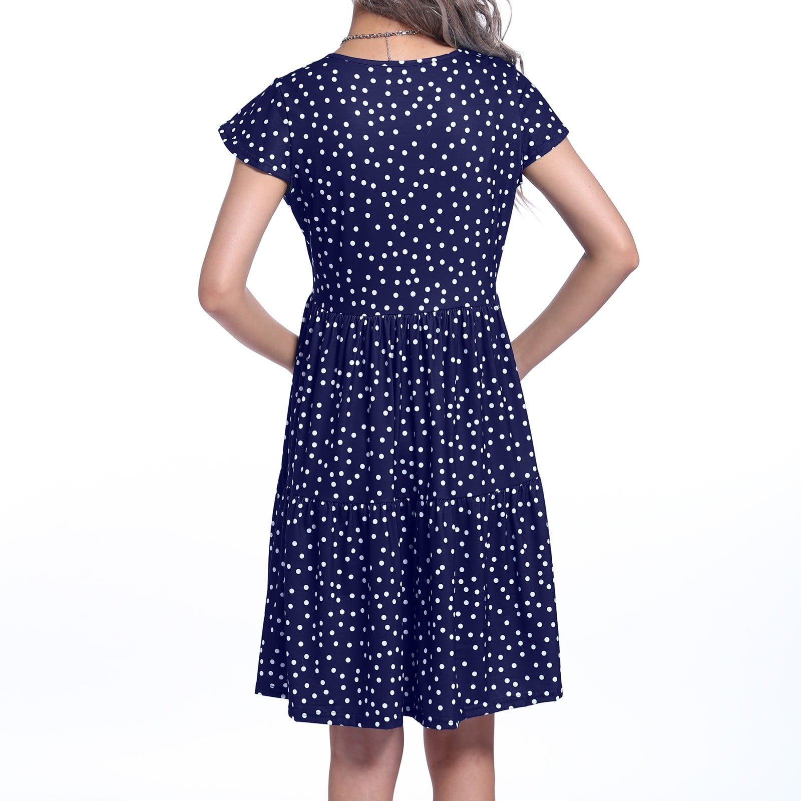 Puliio Womens Dresses Polka Dot Solid Color Round Jamaica | Ubuy