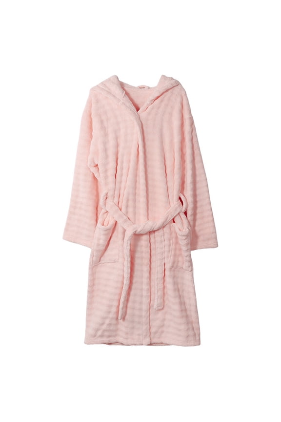 Womens Fleece Robes Warm Fuzzy Long With Pockets Absorbent Bathrobe Soft Flannel Comfy Spa Loungewear Nightgown,Size One Size