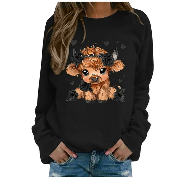 Puliio Womens Graphic Hoodies Fun Pattern Cute Casual Sweatshirt Oversize Sweatshirts Crewneck Long Sleeve Pullover Top Outdoor Hoody Hooded For Women