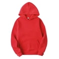 thumbnail image 1 of Puliio Womens Hooded Sweatshirts Minimalist Long Sleeve Drawstring Pocket Shirt Hoody Sweater Autumn Winter Leisure Trendy Solid Color Sweater Soft Pullover Top Blouse, 1 of 1