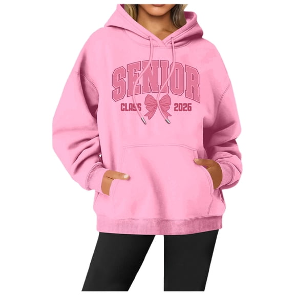 Puliio Womens Hoodies Autum Winter Trendy Letter Print Drawstring Hoodie Pullove Long Sleeved Comfortable Outdoor Hoody Sport Capped Tops With Pocket