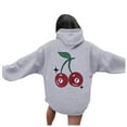 thumbnail image 1 of Puliio Womens Hoodies Cute Cherry Printed Long Sleeve Casual Pullover Hoodie Spring Fall Winter Soft Comfortable Hooded Sweatshirt With Front Pocket, 1 of 6