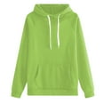 thumbnail image 1 of Puliio Womens Hoodies Fashionable Solid Color Long Sleeve Drawstring Sweatshirt Jacket With Pocket Casual Style Comfortable Loose Fit Hoody Capped Tops For Women, 1 of 2