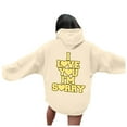 thumbnail image 1 of Puliio Womens Hoodies I Love You I'M Sorry Letter Print Sweartshirts Jacket Casual Comfortable Every Wear Sweatshirt Hoody Fall Winter Pullover Tops, 1 of 7