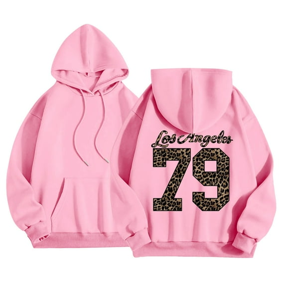 Puliio Womens Hoodies Letter Printed Drawstring Hooded Sweatshirt With Pocket Long Sleeve Pullover Daily Wear Spring Fall Winter Loose Fit Basic Hoody Jackets