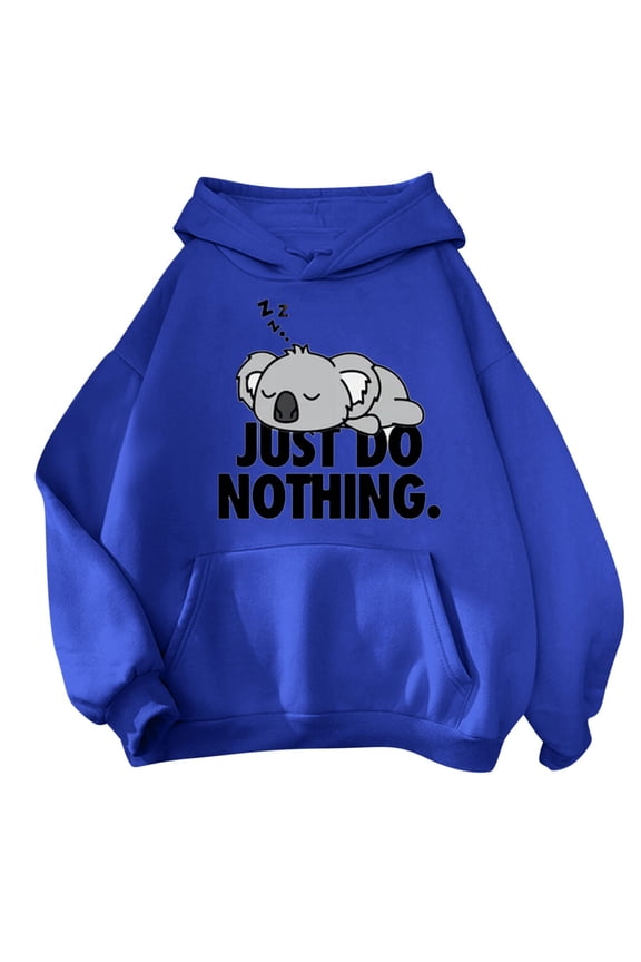 Womens Hoodies Sweatshirt Cute Cartoon Sloth Printed Long Sleeve Pullover Sweashirts Kawaii Casual Loose Fit Daily Wear Hoody Hooded Jackets