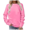 thumbnail image 1 of Puliio Womens Hoodless Sweartshirts Solid Color Sweat Oversized Jacket Crewneck Long Sleeve Loose Fit Comfortable Minimalist Pullover Tops, 1 of 4