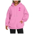thumbnail image 1 of Puliio Womens Oversize Hoodies Cancer Awareness Month Printed Long Sleeve Hoodie Loose Fit Casual Daliy Wear Autumn Winter Plus Size Pullover Tops, 1 of 8